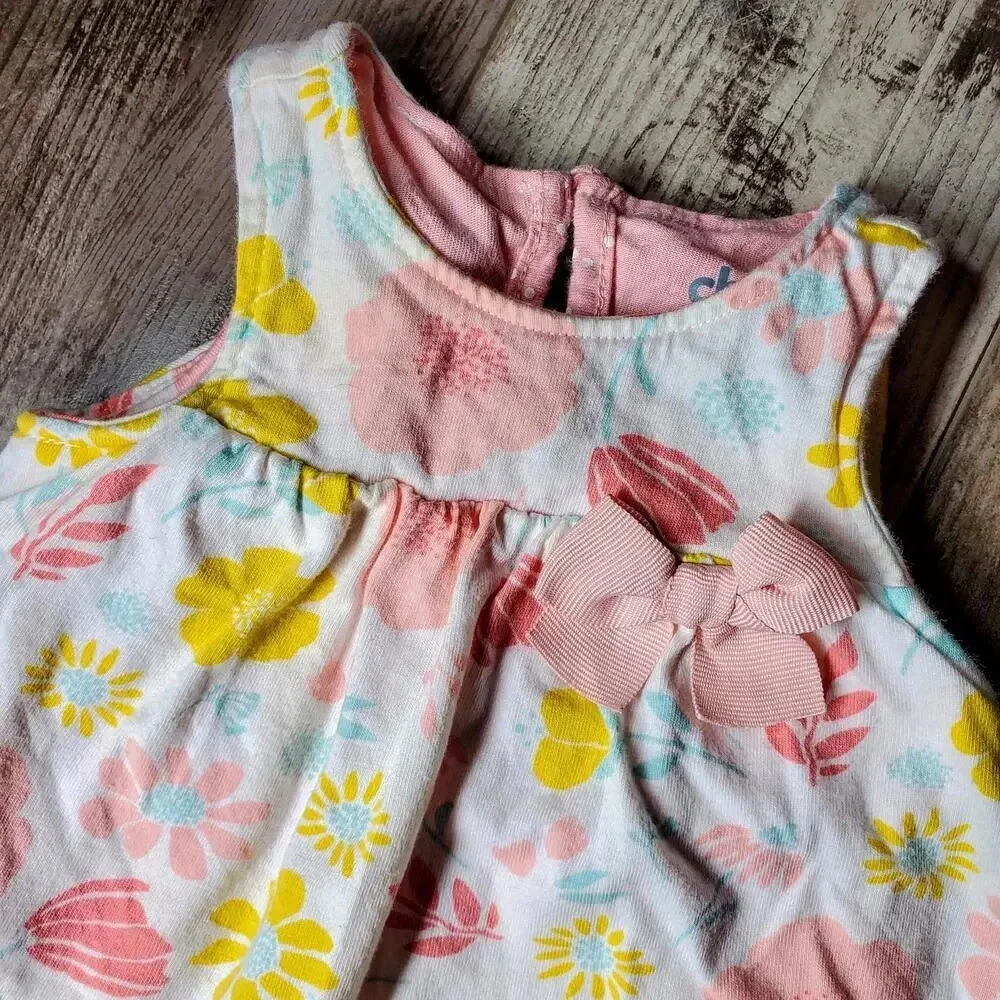 Child of Mine by Carter's Floral and Polka Dot Pastel Baby Girl Outfit Size 0-3m